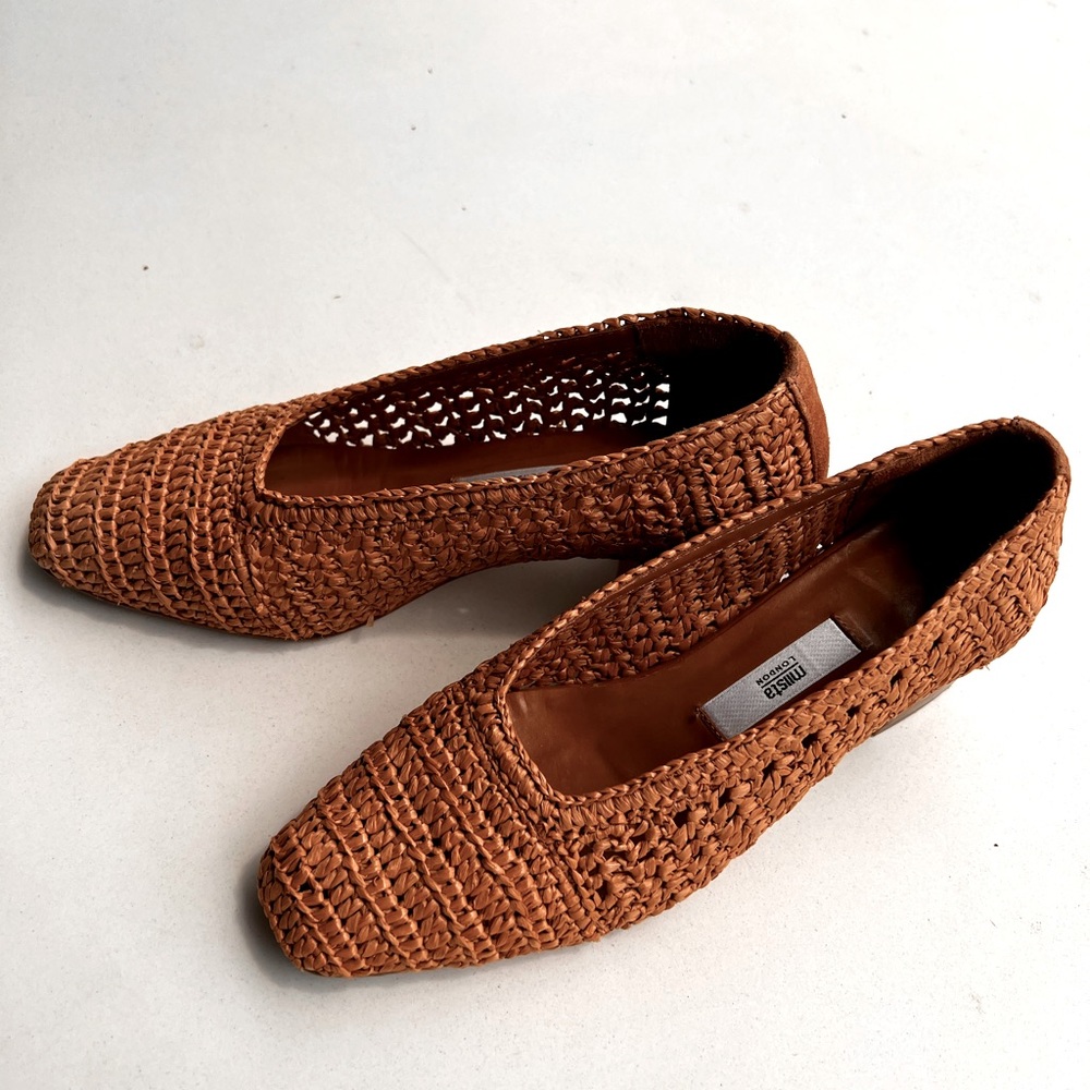 Miista London Noa Raffia Stacked Heel Shoe